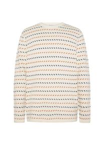 KnowledgeCotton Apparel Jacquard Crew Neck Knit Wollpullover Herren (Gr XXL |weiß/beige)