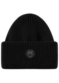 KnowledgeCotton Apparel Big Rib Beanie M&uuml;tze (Gr One Size |schwarz)