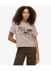 Superdry Damen Roadside Trade T-shirt in Lockerer Passform Brown - Gr&ouml;&szlig;e: 42 21024215023422WG020