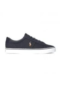 Polo Ralph Lauren f&uuml;r Herren. 816749369002 Sayer Marine Canvas-Schuhe (41), Stoff, Wohnung, Schn&uuml;rsenkel, L&auml;ssig