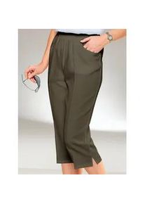 Caprihose Classic Basics, Damen, Gr. 46, Normalgr&ouml;&szlig;en, gr&uuml;n (khaki), 100% Polyester, unifarben, 3/4-L&auml;nge, Hosen Caprihose