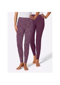 Leggings, Damen, Gr. 20/21, Kurzgr&ouml;&szlig;en, rot (bordeaux), 95% Baumwolle, 5% Elasthan, unifarben, Hosen Leggings