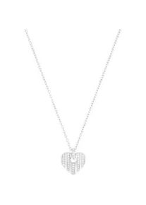 Kette mit Anh&auml;nger s.Oliver "Herz", bunt (silberfarben, wei&szlig;), Halsketten, Damen, Silber 925 (Sterlingsilber), L: 45, mit Zirkonia (synth.)