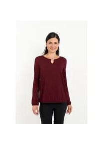 Langarmshirt Seidel Moden, Damen, Gr. 38, rot (bordeaux), Jersey, Obermaterial: 94% Viskose, 6% Elasthan, regular fit taillenbedeckt, Rundhals, elastischer Bund, Shirts Langarmshirt, MADE IN GERMANY
