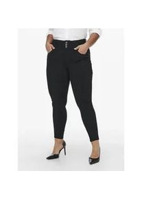 Skinny-fit-Jeans Only CARMAKOMA "CARANNA LIFE HW SK ANK JEANS BLACK NOOS", Damen, Gr. 54, L&auml;nge 32, schwarz, Denim/Jeans, Obermaterial: 53% Viskose, 29% Baumwolle, 17% Polyester, 1% Elasthan, skinny fit, Jeans