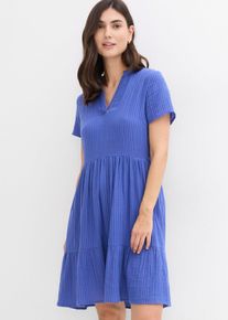 bonprix Gestreiftes Kleid aus Musselin, lila, Gr.54, Weit geschnittenes Kleid mit tiefem V-Ausschnitt, aus Musselin