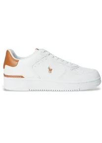 Polo Ralph Lauren f&uuml;r Herren. 809923071002 Masters Court Turnschuhe aus wei&szlig;em Leder (45), Wohnung, Schn&uuml;rsenkel, L&auml;ssig