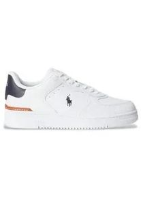 Polo Ralph Lauren f&uuml;r Herren. 809891791004 Wei&szlig;e Logo-Lederturnschuhe (43), Wohnung, Schn&uuml;rsenkel, L&auml;ssig