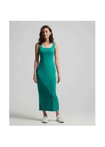 Superdry f&uuml;r Damen. W8011461A Gestricktes Midikleid mit gr&uuml;nem Karree-Ausschnitt (XL), L&auml;ssig, Modal, &Auml;rmellos / Hosentr&auml;ger