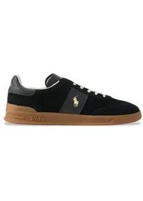 Polo Ralph Lauren f&uuml;r Herren. 809978010001 Heritage Sneakers schwarz (44), Leder, Wohnung, Schn&uuml;rsenkel, L&auml;ssig