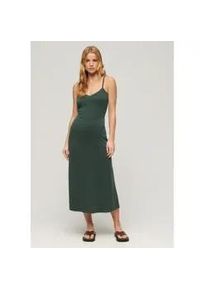 Superdry f&uuml;r Damen. W8011419A Gr&uuml;nes Strickkleid mit offenem R&uuml;cken (S), L&auml;ssig, Viskose, Modal, &Auml;rmellos / Hosentr&auml;ger