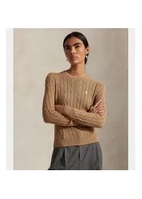 Polo Ralph Lauren f&uuml;r Damen. 211971795002 Brauner geknoteter Pullover (L), L&auml;ssig, Baumwolle