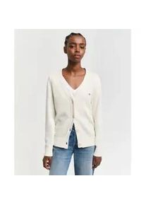 Gant f&uuml;r Damen. 4800201 Strickjacke Classic beige (XXL), L&auml;ssig, Baumwolle, Klassisch