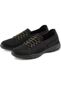 Sneaker Lascana "Slipper, Halbschuh", Damen, Gr. 42, schwarz, Obermaterial: 100% Textilmaterial. Decksohle: 100% Textilmaterial. Futter: 100% Textilmaterial. Laufsohle: 100% Synthetik, unifarben, Basic, Schuhe Sneaker, aus leichtem Textil-Material VEGAN, Topseller