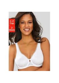 Minimizer-BH Petite Fleur, Damen, Gr. 100, Cup E, schwarz-wei&szlig; (wei&szlig;, schwarz), Spitze, Obermaterial: 85% Polyamid, 15% Elasthan, BHs Minimizer-BH, in schimmernder Optik