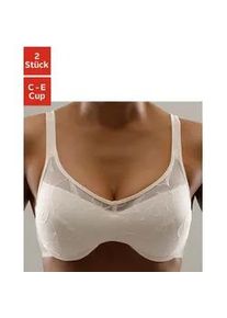 Minimizer-BH Petite Fleur, Damen, Gr. 95, Cup D, rosa (puder, schwarz), Spitze, Obermaterial: 90% Polyamid, 10% Elasthan, BHs Dekollet&eacute;-Former BH Minimizer-BH BH-Set Unterw&auml;sche B&uuml;gel-BH, mit B&uuml;gel und sch&ouml;ner Stickerei