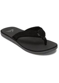 Sandale Quiksilver "Carver Suede Core", Herren, Gr. 9(42), schwarz (schwarz 1), Obermaterial:Obermaterial: Leder / Au&szlig;ensohle: Synthetischer Gummi;, Schuhe Zehentrenner