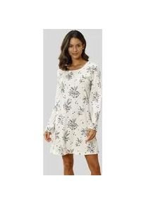 Nachthemd Vivance DREAMS, Damen, Gr. 36/38, N-Gr, beige, Single Jersey, Obermaterial: 100% Baumwolle, gebl&uuml;mt, bequem kurz, Rundhals, eingesetzt B&uuml;ndchen, Kleider Nachthemd, mit feinem Blumenprint