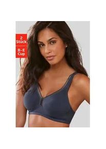 T-Shirt-BH Petite Fleur, Damen, Gr. 80, Cup D, blau (marine, wei&szlig;), Jersey, Obermaterial: 93% Baumwolle, 7% Elasthan, BHs T-Shirt-BH, ohne B&uuml;gel aus Baumwolle, Basic Dessous, Topseller