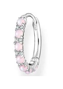 Single-Creole Thomas Sabo "Rosa Steine", silber (silberfarben, mehrfarbig, mehrfarbig), Ohrringe, Damen, Silber 925 (recycelt), mit Glas-Keramik Stein, Zirkonia (synth.)