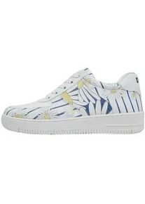 Sneaker DOGO "Dice Low-Top Sneaker Daisy Stripes Damen Sneaker, Dice Low-Top", Damen, Gr. 38, Normalschaft, blau (blau, wei&szlig;), Lederimitat, Schuhe Sneaker, Handgefertigt
