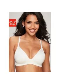 Push-up-BH Lascana, Damen, Gr. 80, Cup C, beige (creme), Microtouch, Obermaterial: 60% Polyamid, 35% Polyester, 5% Elasthan, Basic, BHs Push-up-BH, ohne B&uuml;gel, mit eingearbeitetem Polster im Untercup, Basic-BH