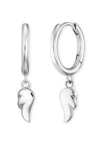 Paar Creolen Engelsrufer "Flying Wings", silber (silberfarben), Ohrringe, Damen, 14mm, Silber 925 (Sterlingsilber)