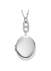 Kette mit Anh&auml;nger Fossil "Schmuck Geschenk Edelstahl Halskette JEWELRY", silber (edelstahlfarben, kristallwei&szlig;), Halsketten, Damen, Edelstahl, L: 45, mit Glasstein