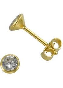 Paar Ohrstecker Firetti "Schmuck Geschenk Silber 925 Ohrschmuck Solit&auml;r" Gr. 2, gold (gelbgoldfarben, kristallwei&szlig;), Ohrringe, Damen, 2, Silber 925 (Sterlingsilber), mit Zirkonia (synth.)
