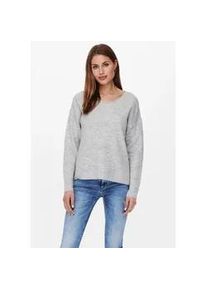 Strickpullover Only "ONLCAMILLA V-NECK L/S PULLOVER KNT NOOS", Damen, Gr. S, grau (light grau melange), Strick, Obermaterial: 74% Polyacryl, 24% Polyester, 2% Elasthan, meliert, figurumspielend normal, V-Ausschnitt, Pullover Strickpullover
