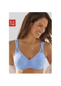 T-Shirt-BH Nuance, Damen, Gr. 80, Cup C, blau, Netz, Obermaterial: 79% Polyamid, 21% Elasthan, BHs T-Shirt-BH, mit modischem Design und breiten, leicht gef&uuml;tterten Tr&auml;gern