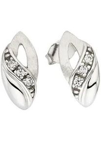 Paar Ohrstecker Bruno Banani "Schmuck", silber (silberfarben, kristallwei&szlig;, kristallwei&szlig;), Ohrringe, Damen, Silber 925 (Sterlingsilber), mit Zirkonia (synth.)