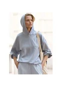 Kapuzenpullover Copenhagen Studios, Damen, Gr. 48/50, blau (hellblau), Sweatware, Obermaterial: 54% Modal, 40% Polyester, 6% Elasthan, unifarben, bequem h&uuml;ftbedeckend, B&uuml;ndchen, Pullover Kapuzenpullover, extra softes Material