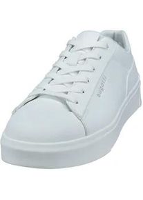 Plateausneaker Bugatti, Herren, Gr. 43, wei&szlig;, Lederimitat, Schuhe Plateausneaker, Freizeitschuh, Halbschuh, Schn&uuml;rschuh mit seitlicher Logopr&auml;gung