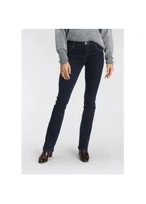 Bootcut-Jeans Arizona "Ultra-Stretch", Damen, Gr. 84, K + L Gr, blau (rinsed), Denim/Jeans, Obermaterial: 74% Baumwolle, 24% Polyester, 2% Elasthan, Basic, extraeng lang, Jeans, normale Passform, Baby-Bootcut, Used-Look-Waschung, Topseller
