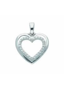 Adelia&acute;s Kettenanh&auml;nger ADELIA ́S "Damen Gold Schmuck 333 Wei&szlig;gold Anh&auml;nger Herz mit Zirkonia", silber, Schmuckanh&auml;nger, Damen, Gold, Kettenanh&auml;nger, mit Zirkonia Goldschmuck f&uuml;r Damen