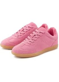 Sneaker ELBSAND "Freizeitschuh, Ledersneaker, Schn&uuml;rschuh", Herren, Gr. 43, pink, Obermaterial: 93% Rindsleder, 7% Lederimitat. Decksohle: 100% Textilmaterial. Futter: 100% Polyester. Laufsohle: 100% Synthetik, Veloursleder, Schuhe Sneaker, Retro Sneaker, Lederschuh, Schn&uuml;rhalbschuh aus Leder Unisex