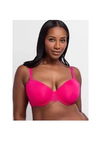 B&uuml;gel-BH Dorina "Willa", Damen, Gr. 95, Cup E, schwarz (pink, schwarz), Obermaterial: 57% Polyamid, 33% Polyester, 10% Elasthan, BHs B&uuml;gel-BH, gepolsterte Cups, Spitze, uni