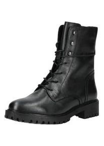 Schn&uuml;rstiefelette Geox "Geox Stiefelette Leder", Damen, Gr. 38, schwarz, Leder, Schuhe Schn&uuml;rstiefelette