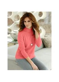 Classic Dog Stehkragenpullover CLASSIC "Kaschmir-Pullover", Damen, Gr. 40/42, orange (koralle, meliert), 100% Kaschmir, unifarben, Pullover Stehkragenpullover