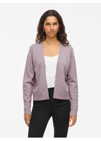 Vila Damen Cardigan "VIRIL SHORT L/S KNIT CARDIGAN-NOOS"toadstool detail:light melange, casual, Gr. XXL, meliert, Feinstrick, Obermaterial: 50%