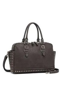 Schultertasche "Boho", Damen, Gr. B/H/T: 34cm x 24cm x 12cm onesize, braun (dunkelbraun), Polyurethan (PU), Collezione Alessandro, Taschen Schultertasche, mit 2 Seitenf&auml;chern