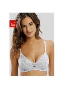 Minimizer-BH Nuance, Damen, Gr. 105, Cup E, grau (silbergrau), Spitze, Obermaterial: 91% Polyamid, 9% Elasthan, BHs Minimizer-BH, mit B&uuml;gel aus leicht transparenter Spitze, Dessous