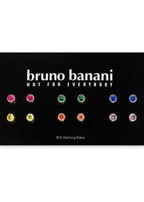 Ohrstecker-Set Bruno Banani "Mulitpack Schmuck Geschenk Silber 925 Ohrschmuckset Regenbogen", gold (gelbgoldfarben, mehrfarbig, mehrfarbig), Ohrringe, Damen, 4mm, Silber 925 (Sterlingsilber), mit Zirkonia (synth.)