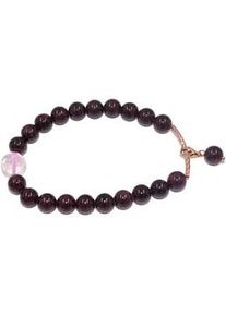 Charm-Armband Firetti "Schmuck Geschenk Silber 925 Armkette Charmarmband Sternzeichen" Gr. 20, rosa (ros&eacute;goldfarben, dunkelrot, transparent, dunkelrot, transparent), Armb&auml;nder, Damen, 20, Steinbock, Silber 925 (Sterlingsilber) Silikon, Silber 925 (Sterlingsilber), Silikon, Charm-Armband, Made in Germany - mit Edelsteinen