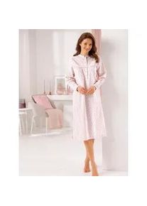 w&auml;schepur Nachthemd W&Auml;SCHEPUR "Nachthemd", Damen, Gr. 40/42, Normalgr&ouml;&szlig;en, rosa (hellros&eacute;), Flanell, 100% Baumwolle, bedruckt, gebl&uuml;mt, gemustert, Kleider Nachthemd
