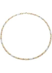 Collier Vivance "tricolor", gelb (gelbgold 375), Halsketten, Damen, Gelbgold 375, Collier