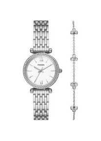 Quarzuhr Fossil "CARLIE MINI", silber (silberfarben, silberfarben), Armbanduhren, Damen, Quarzuhr, Armbanduhr, Damenuhr, ideal auch als Geschenk, Edelstahlarmband