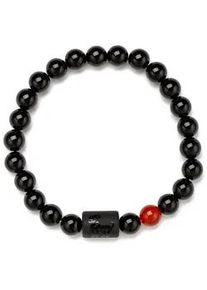 Armband Firetti "Schmuck Geschenk Armschmuck Armkette Edelstein Sternzeichen", schwarz (schwarz, rot, schwarz, rot), Armb&auml;nder, Damen, 20cm, Widder, Silikon Stein, Silikon, Stein, Armband, Made in Germany - mit Onyx und Geburtsstein