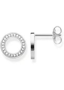 Paar Ohrstecker Thomas Sabo "Kreise Gro&szlig; bunt oder wei&szlig;", bunt (silberfarben, wei&szlig;, kristallwei&szlig;), Ohrringe, Damen, 10mm, Silber 925 (recycelt), mit Glas-Keramik Stein, Korund, Spinell, Zirkonia (synth.)